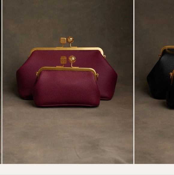 BRAND NEW KASA KHOI Bag, Wine Color, Small Kisslock Bag - Picture 2 of 4